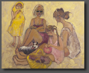 Mums, daughters and the dog 60X80cm